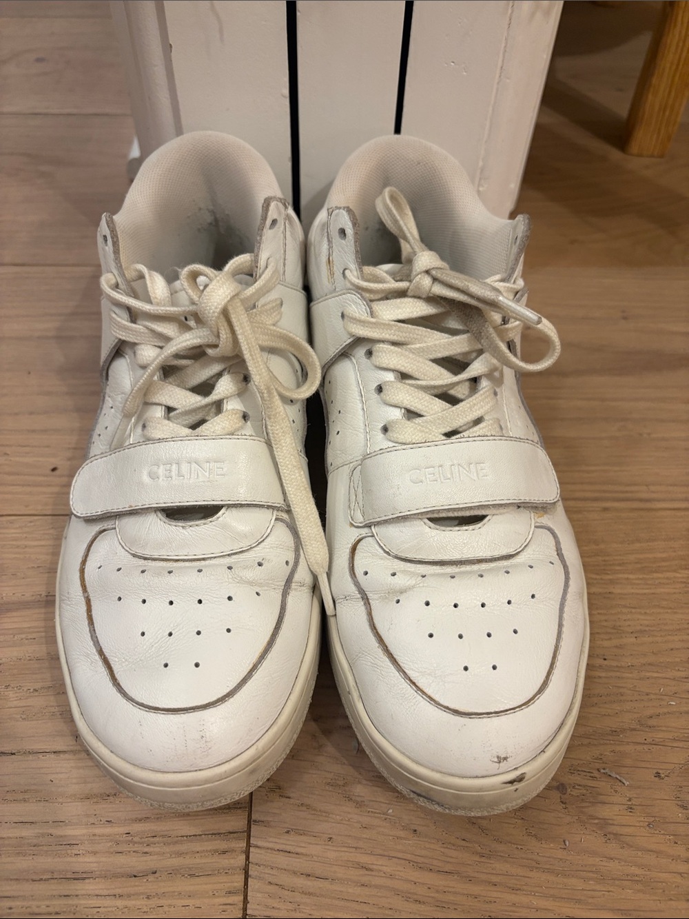 Celine White Leather Women's Low-Top Sneakers